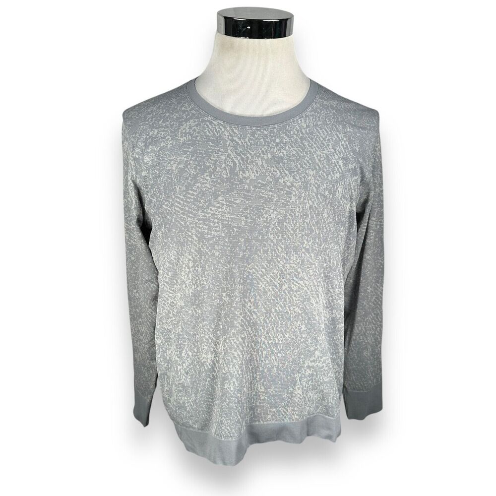 Lululemon Swiftly Breathe Top Womens 14 Long Sleeve Gray Silverescent Activewear